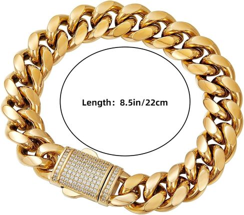 18k Gold Men's Miami Cuban Bracelet, Moissanite Bracelet, Fashionable High-end Luxury Bracelet, Holiday Gift in Saudi Arabia