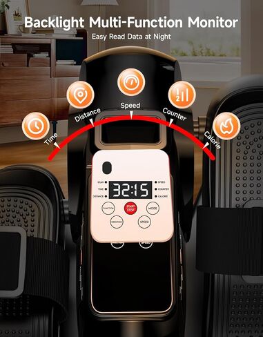 Under Desk Elliptical Machine,Electric Ellipse Leg Exerciser for Seniors Adults,Quite Portable with Display Monitor,Non-Slip Foot Straps and Remote Control and 12 Adjustable Speeds in Saudi Arabia