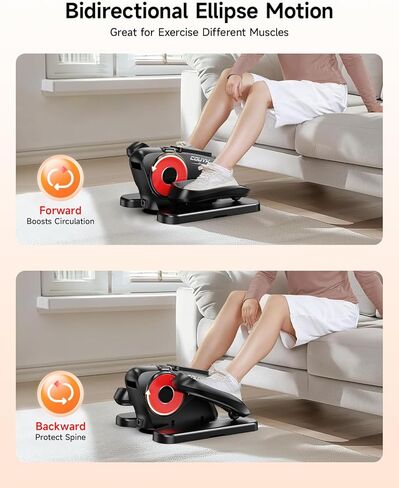Under Desk Elliptical Machine,Electric Ellipse Leg Exerciser for Seniors Adults,Quite Portable with Display Monitor,Non-Slip Foot Straps and Remote Control and 12 Adjustable Speeds in Saudi Arabia