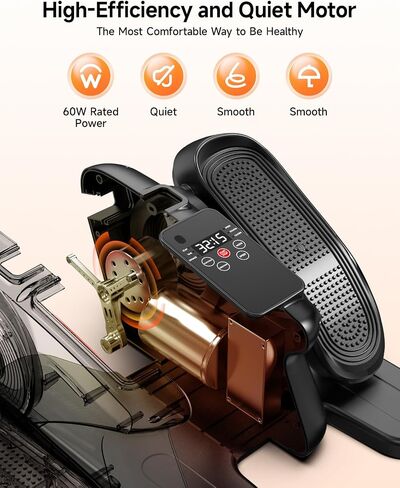 Under Desk Elliptical Machine,Electric Ellipse Leg Exerciser for Seniors Adults,Quite Portable with Display Monitor,Non-Slip Foot Straps and Remote Control and 12 Adjustable Speeds in Saudi Arabia