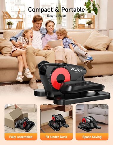 Under Desk Elliptical Machine,Electric Ellipse Leg Exerciser for Seniors Adults,Quite Portable with Display Monitor,Non-Slip Foot Straps and Remote Control and 12 Adjustable Speeds in Saudi Arabia