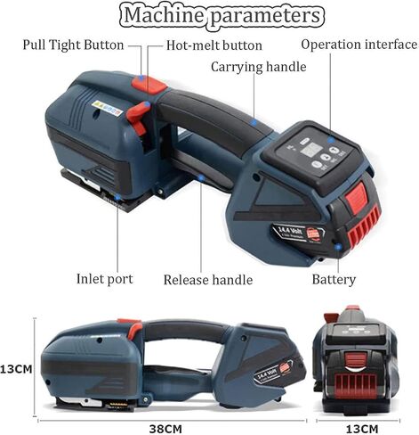 Electric Strapping Machine Welding Strapping Tool Battery Powered Charged Banding Machine for PP PET Straps Automatic Pallet Strapping Machine,1battery in Kuwait
