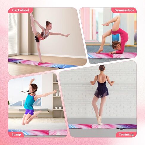 FAHKNS 8FT Folding Balance Beam: Gymnastics Floor Beam -Gymnastics Equipment for Kids,Foam core-Anti-Slip Bottom and Carrying Bag for Home in Saudi Arabia