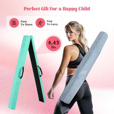 Fahkns 8ft قابلة للطي شعاع التوازن: حزمة أرضية للجمباز-معدات Gymnastics للأطفال ، قاع ناتج عن ذلك ، محمل حقيبة للمنزل in Kuwait