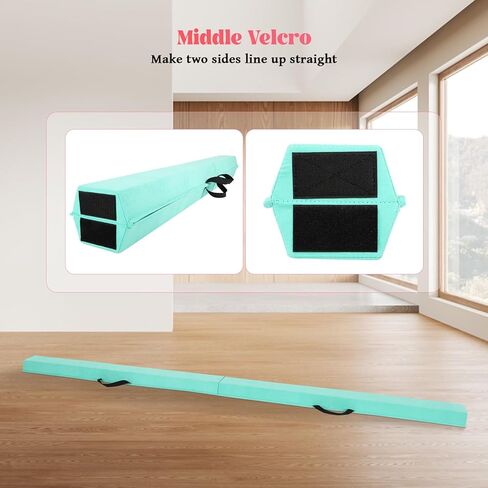 Fahkns 8ft قابلة للطي شعاع التوازن: حزمة أرضية للجمباز-معدات Gymnastics للأطفال ، قاع ناتج عن ذلك ، محمل حقيبة للمنزل in Kuwait