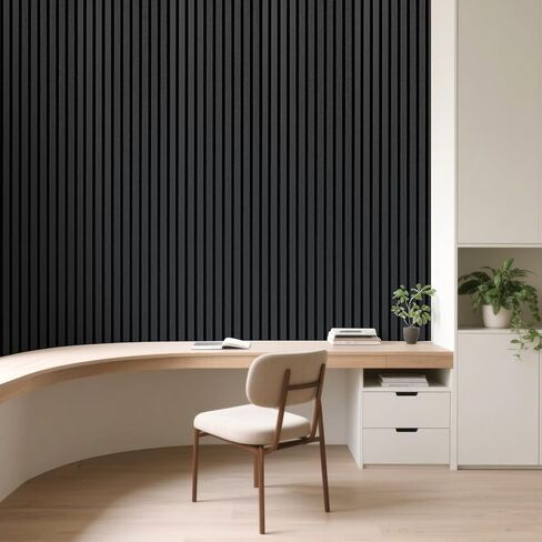 Art3d Acoustic Wood Slat Wall لوحة مع تصميم لفة-95.3 × 23.8 بوصة ألواح امتصاص الصوت لأعمدة غرفة المعيش in Kuwait