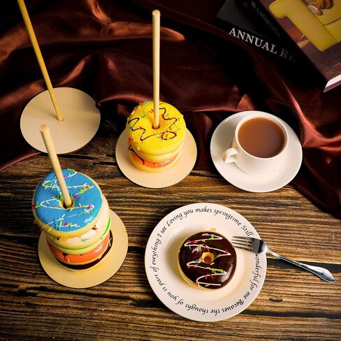 Boao 5 قطع من الخشب Donut Stands Holder Disachable Donut Display Stand for Wedding Birthday Party Supplies (Round Style) in Saudi Arabia