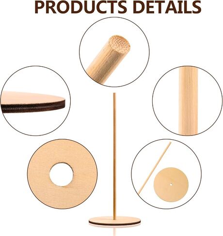 Boao 5 قطع من الخشب Donut Stands Holder Disachable Donut Display Stand for Wedding Birthday Party Supplies (Round Style) in Saudi Arabia