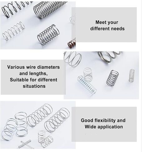 Geeyu 10PCS 0.5x5mm, Wire Diameter 0.5mm Out Diameter 5mm, 304 Stainless Steel Compression Spring, Length 10-50mm(Length 50mm) in Saudi Arabia