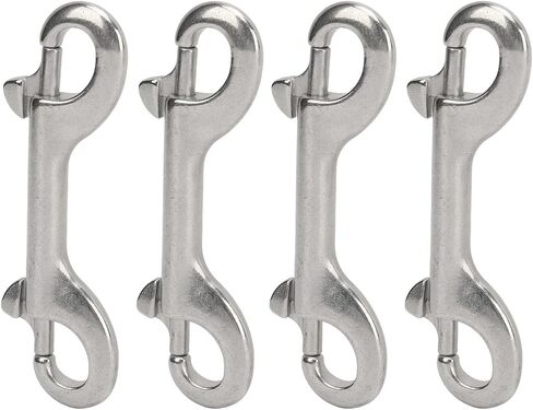 4PCS Marine Grade 316 Stainless Steel Double Ended Snap Hooks B Shape Chain Clip for Yacht Diving Ropes Straps 100mm Length 90kg Capacity (100mm) in Saudi Arabia