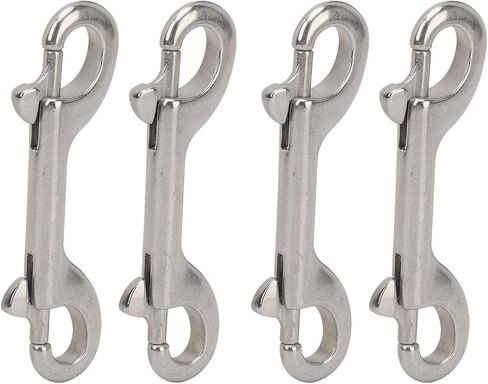 4PCS Marine Grade 316 Stainless Steel Double Ended Snap Hooks B Shape Chain Clip for Yacht Diving Ropes Straps 100mm Length 90kg Capacity (100mm) in Saudi Arabia