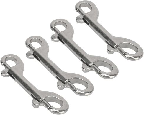 4PCS Marine Grade 316 Stainless Steel Double Ended Snap Hooks B Shape Chain Clip for Yacht Diving Ropes Straps 100mm Length 90kg Capacity (100mm) in Saudi Arabia