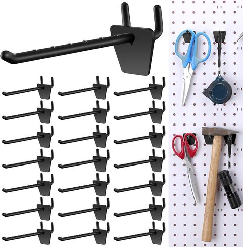 Unittype 100 حزمة من خطافات Pegboard البلاستيكية مقاس 10.16 سم مناسبة لملحقات Pegboard 1/4 و1/8 للجراج والمكتب والمطبخ والمتجر (أبيض عاجي) in Kuwait