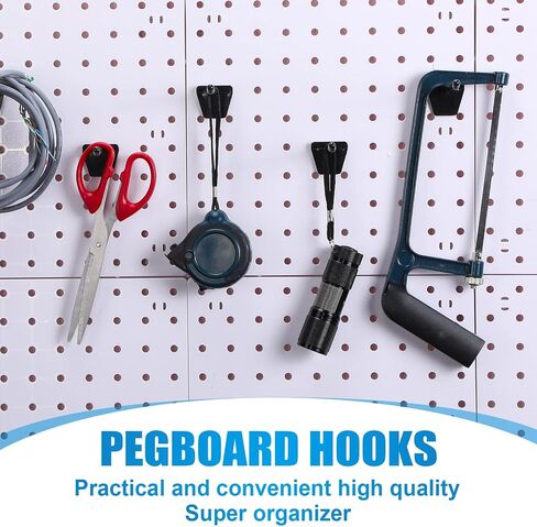 Unittype 100 حزمة من خطافات Pegboard البلاستيكية مقاس 10.16 سم مناسبة لملحقات Pegboard 1/4 و1/8 للجراج والمكتب والمطبخ والمتجر (أبيض عاجي) in Kuwait