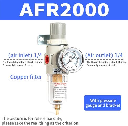 AFR-2000 1/4 '' منظم مرشح الهواء منظم ضغط زيت الزيت المقياس الزي (AFR2000 White) in Kuwait
