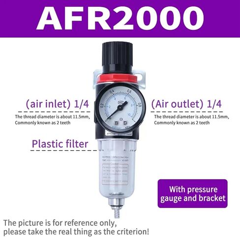 AFR-2000 1/4 '' منظم مرشح الهواء منظم ضغط زيت الزيت المقياس الزي (AFR2000 White) in Kuwait