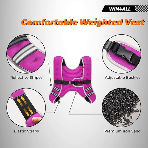 Weighted Vest Woman, 6lb/8lb/12lb/16lb/20lb, Adjustable Women Weighted Vest for Walking, Strength Training, Running, Fitness, Muscle Building, Black in Saudi Arabia