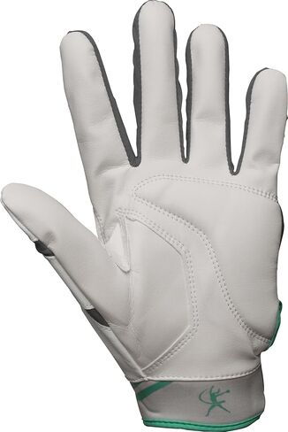 Mizuno Finch Women's Softball Padded Batting Glove | Adult Softball Batting Glove | White-Mint | Medium in Saudi Arabia