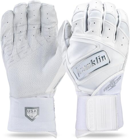 Franklin Sports USA Softball Batting Gloves - Lofinite Poerstrap Fastpitch + Softball Batting Gloves - قفازات متينة الممارسة القفص الكاملة - معصم مقوى in Saudi Arabia