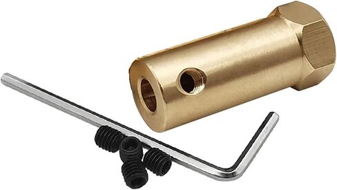 1pcs Rigid Hexagon Coupling 3mm 4mm 5mm 6mm 7mm 8mm Extended Copper Motor Shaft Connector Sleeve for Robot Smart Car(5mm) in Saudi Arabia