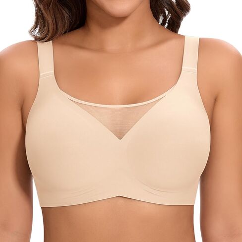 DOCUMO Seamless Bras for Women No Underwire Comfortable Push Up Wireless Bra Mesh Padded Back Smoothing Bra in Saudi Arabia