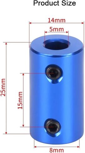5pcs D14L25 Aluminum Shaft Coupler Bore 5x5mm 5x8mm 8x8mm Stepper Motor Coupling Blue Rigid Screw Flexible Coupler(5mm to 8mm) in Saudi Arabia