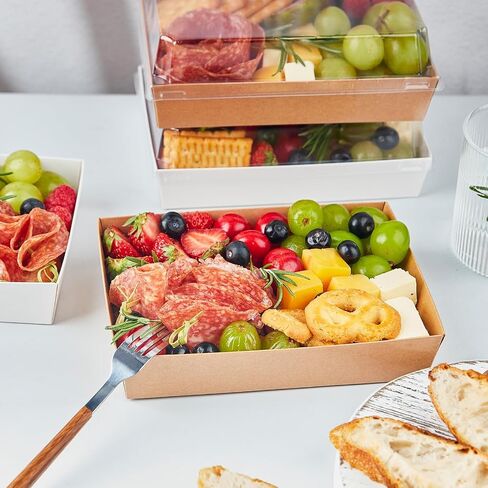 7 × 5 بوصات صناديق charcuterie مع أغطية واضحة ، و 50 صناديق مخبز الورق مع نافذة تأخذ الحاويات للكعك والسلطات والفراولة وملفات تعريف الارتباط والعلاجات (بنية) in Kuwait