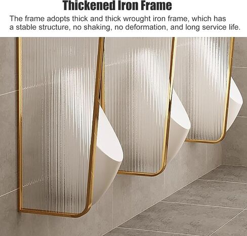 Gold Waterproof Urinal Heavy Duty WallMount Glass Partition Baffle with Complete Kits for Bathrooms Schools Shopping Malls55in/140cm Size in Saudi Arabia