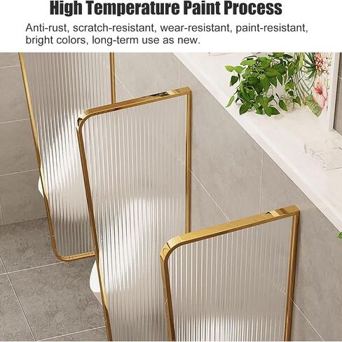 Gold Waterproof Urinal Heavy Duty WallMount Glass Partition Baffle with Complete Kits for Bathrooms Schools Shopping Malls55in/140cm Size in Saudi Arabia