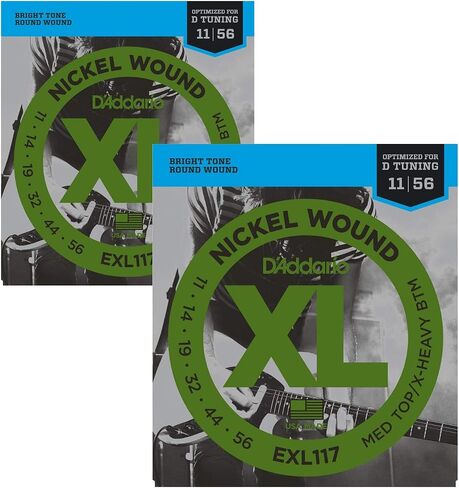 D'Addario Exl117 Med Top Ex Heavy Bottom 11-56 Strings Electric Guitar (2 عبوات) in Saudi Arabia