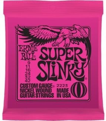 Ernie Ball P02223 Super Slinky Nickel Wound Electric Guitar Strings, 9-42 (2 Pack) in Saudi Arabia