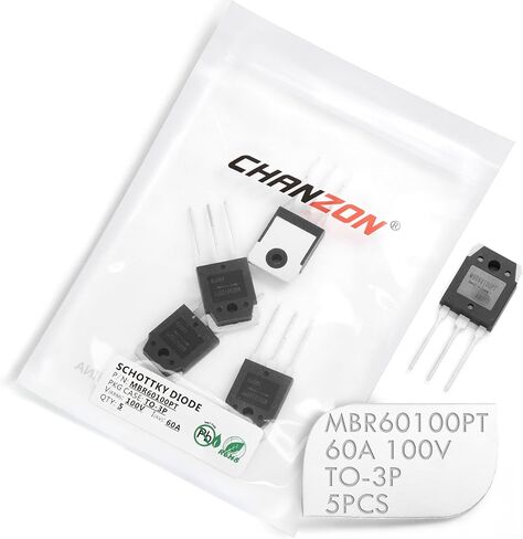 (Pack of 5 Pieces) Chanzon MBR60100PT Schottky Barrier Rectifier Diodes 60A 100V TO-3P (TO-247AD) 60 Amp 100 Volt in Saudi Arabia