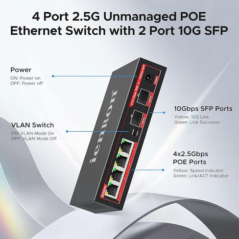10 Port Gigabit PoE Switch, 120W, IEEE 802.3af/at Compliant, 20Gbps Backplane, Plug & Play with VLAN and Lightning Protection, Fanless Design for IP Cameras and Wireless Aps,Network Monitoring in Saudi Arabia