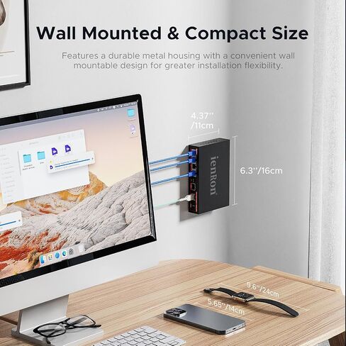 10 Port Gigabit PoE Switch, 120W, IEEE 802.3af/at Compliant, 20Gbps Backplane, Plug & Play with VLAN and Lightning Protection, Fanless Design for IP Cameras and Wireless Aps,Network Monitoring in Saudi Arabia