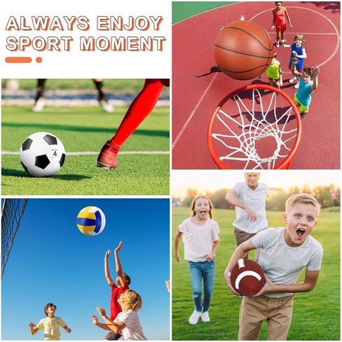 Hydren 4 PCS كرات رياضية متنوعة تم تعيينها للأطفال العودة إلى المدرسة الرسمية لكرة السلة وكرة القدم وكرة القدم والكرة الطائرة مع حقيبة حمل معدات وهدية مضخة للطفل في الهواء الطلق in Saudi Arabia