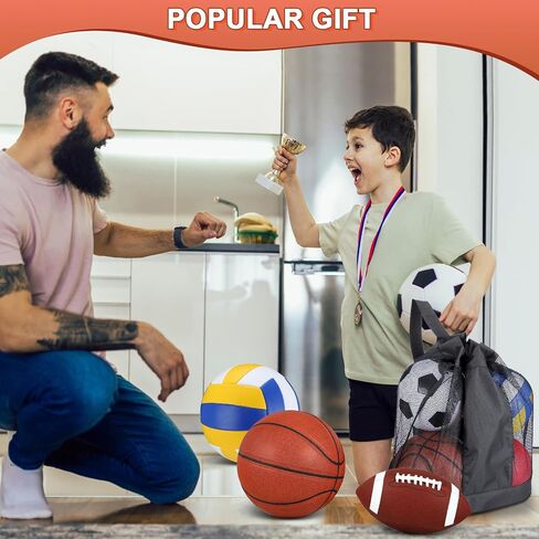 Hydren 4 PCS كرات رياضية متنوعة تم تعيينها للأطفال العودة إلى المدرسة الرسمية لكرة السلة وكرة القدم وكرة القدم والكرة الطائرة مع حقيبة حمل معدات وهدية مضخة للطفل في الهواء الطلق in Saudi Arabia