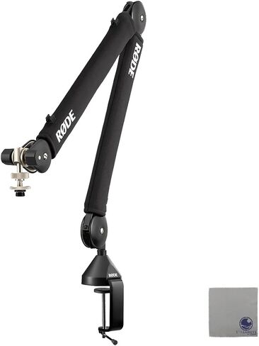 Rode PSA1+ Professional Studio Boom Arm for Broadcast Microphones with Quick Release Microphone Adapter and StreamEye Polishing Cloth in Saudi Arabia