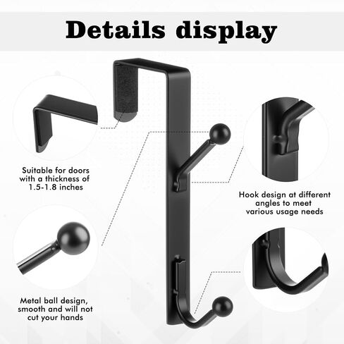 Blulu 4 Pack Over the Door Double Hooks ، غرفة نوم الخلفية من شماعات الأبواب المعدنية منظم الخطافات التوأم لتعليق الملابس ، المناشف ، المعاطف ، القبعات ، الأكياس ، أرمية الاستحمام (الفضة) in Saudi Arabia