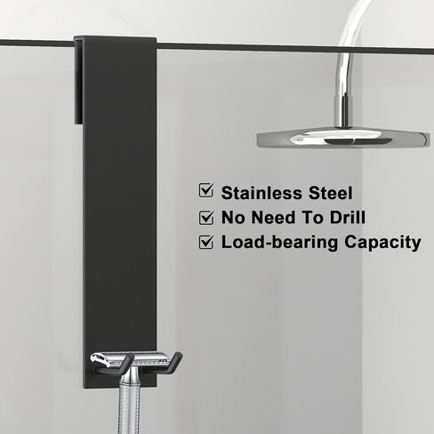Stainless Steel Shower Door Hooks (2-Pack) - Heavy Duty Bathroom Towel Hooks for Frameless Glass Showers, No Drill Hanging Hooks for Robes, Towels, Loofahs - Rustproof & Easy Install in Saudi Arabia