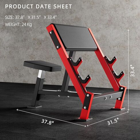 Fitness Adjustable Arm Bicep Tricep Preacher Curl Bench and Machine，Seated Barbell Dumbbell Workout Equipment Station for Home Gym in Kuwait