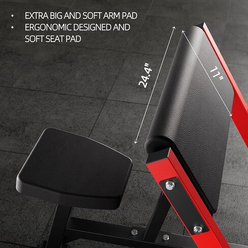 Fitness Adjustable Arm Bicep Tricep Preacher Curl Bench and Machine，Seated Barbell Dumbbell Workout Equipment Station for Home Gym in Kuwait