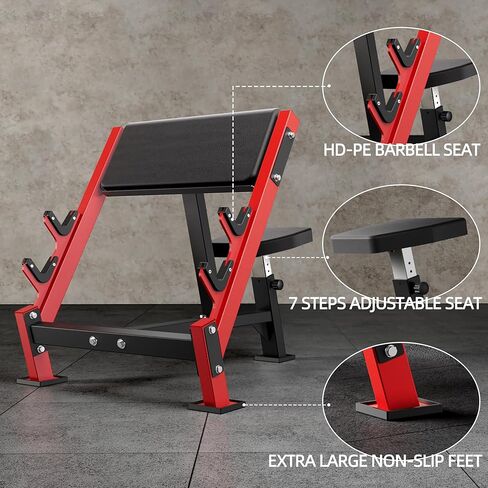 Fitness Adjustable Arm Bicep Tricep Preacher Curl Bench and Machine，Seated Barbell Dumbbell Workout Equipment Station for Home Gym in Kuwait