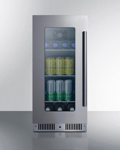 Summit 15" Beverage Center, 2.6 cu.ft. Capacity, Stainless Steel & Glass- CL156BV1CSS (Left Hand Door) in Saudi Arabia