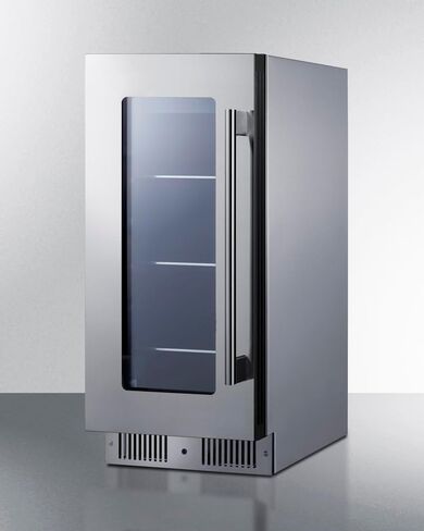 Summit 15" Beverage Center, 2.6 cu.ft. Capacity, Stainless Steel & Glass- CL156BV1CSS (Left Hand Door) in Saudi Arabia