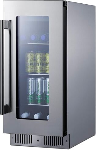Summit 15 "مركز المشروبات ، 2.6 متر مكعب ، الفولاذ المقاوم للصدأ والزجاج- CL156BV1CSS (الباب الأيسر) in Kuwait