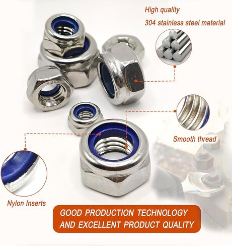 NYLON INSERT LOCK NUTS 401PCS 304 FESTER NYLON NYLON LOCKNUTS METIC DIN 985 مجموعة مجموعة من المكسرات القفل مع مربع التخزين M3 إلى M12 مقاوم للتآكل لمادة RC Machinery Machinery DIY in Saudi Arabia