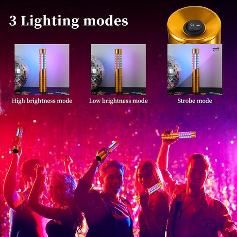 8 Pieces RGB LED Strobe Baton Light Rechargeable Bottle Service Sparklers Stick Reusable Champagne Bottle Handheld LED for Club Stage Nightclub Party Concert Event Bar Outdoor - Silver in Saudi Arabia