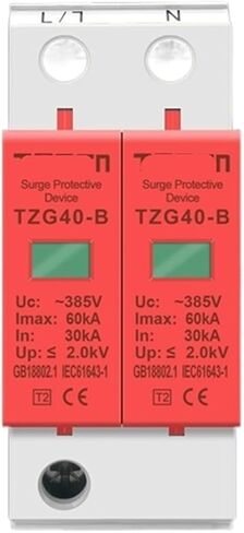حامي زيادة AC 1P+N 20KA ~ 40KA C ~ 385VAC الحامي للارتداد المنزلي المنخفض الجهد (10-20KA) in Saudi Arabia