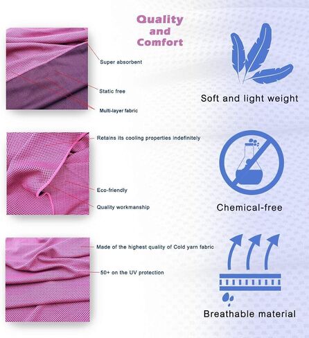 4 Packs Cooling Towel (40 x 12), Ice Towel, Microfiber, Soft Breathable Chilly Towel Stay Cool for Yoga, Workout, Sport, Gym, Camping, Fitness, Running, Workout & More Activities - Multicolor in Saudi Arabia