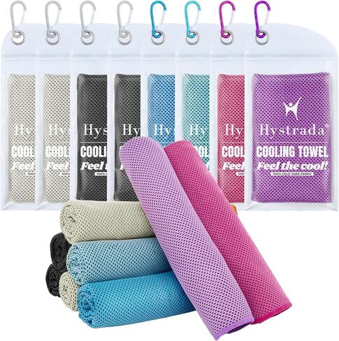 4 Packs Cooling Towel (40 x 12), Ice Towel, Microfiber, Soft Breathable Chilly Towel Stay Cool for Yoga, Workout, Sport, Gym, Camping, Fitness, Running, Workout & More Activities - Multicolor in Saudi Arabia